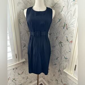 Vintage Petite Sophisticate & Co black dress with front belt
